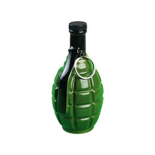 Zlatogor Grenade Prestige Vodka 350ml bottle shaped like a hand grenade.