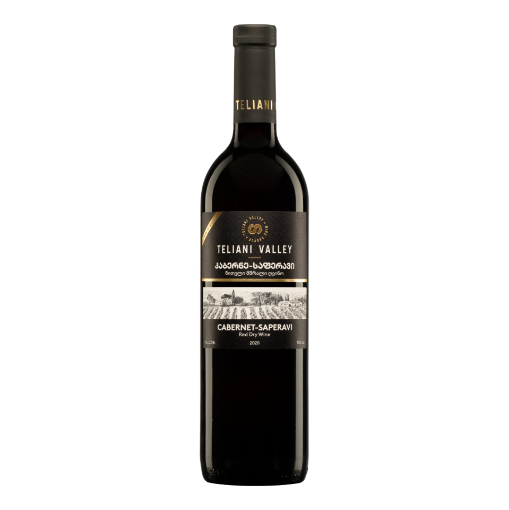 Bottle of Teliani Valley Cabernet-Saperavi Georgian Dry Red Wine
