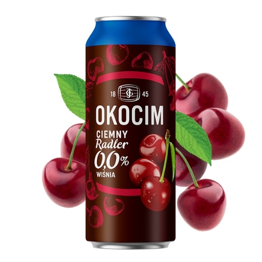 Picture of Beer Dark Cherry Okocim 0%  Can 500ml 