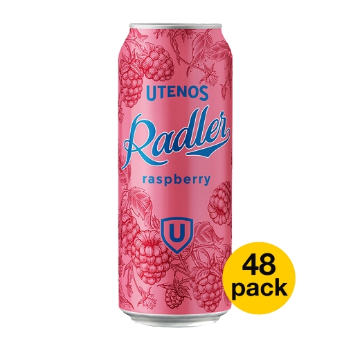 Picture of CLEARANCE: Fruit beer RASPBERRY 2% Utenos 500ml - 48 cans 