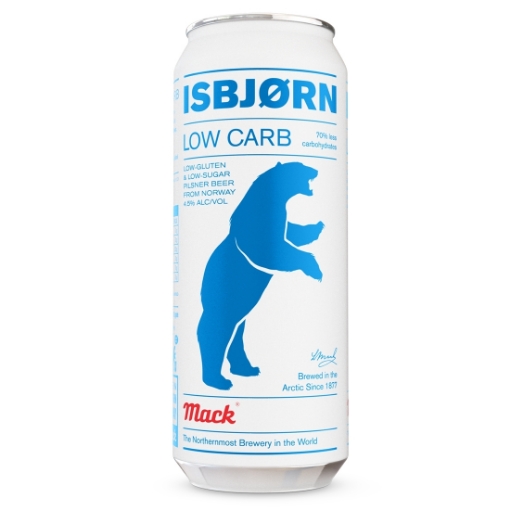 Isbjorn Pilsner LOW CARB Mack Beer Can 500ml - Norwegian Polar Bear Pilsner