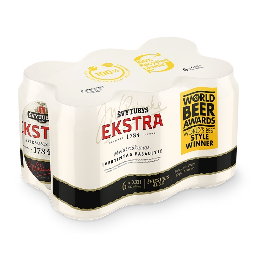 Ekstra Beer 6-pack of 330ml cans, featuring classic branding.