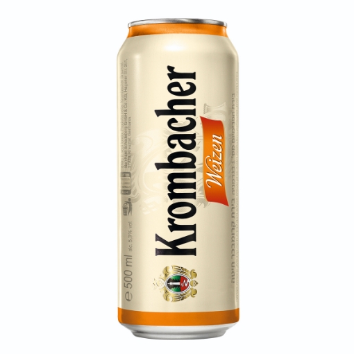 Beer Weizen Krombacher 5.3% Can 500ml - front