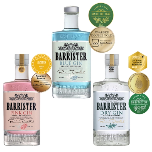 Picture of Barrister Gin Bestsellers collection 3x700ml (Blue, Pink, Dry)