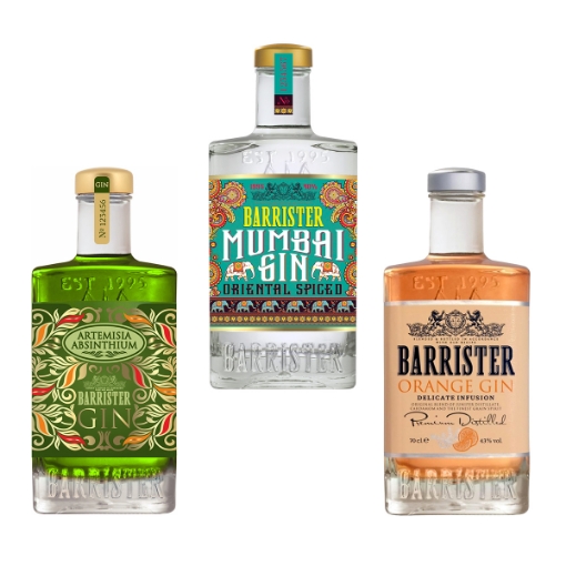 Picture of Barrister Gin Exotic collection 3x700ml  (Artemisia, Mumbai, Orange)