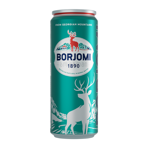 Borjomi Mineral Water Can 330ml – natural sparkling Georgian water
