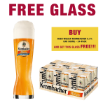 Picture of Beer Weizen Krombacher 5.3% Can 500ml - 24-pack + free official Krombacher Weizen Glass 500ml.