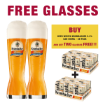 Krombacher Weizen 5.3% 500ml cans – 48-pack with two free Krombacher Weizen Glasses 500ml