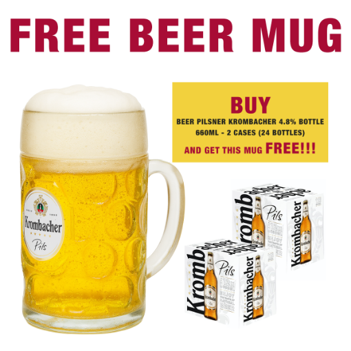 Picture of FREE Krombacher 1L Starburg Beer Mug + Krombacher Pils  (24 Bottles)