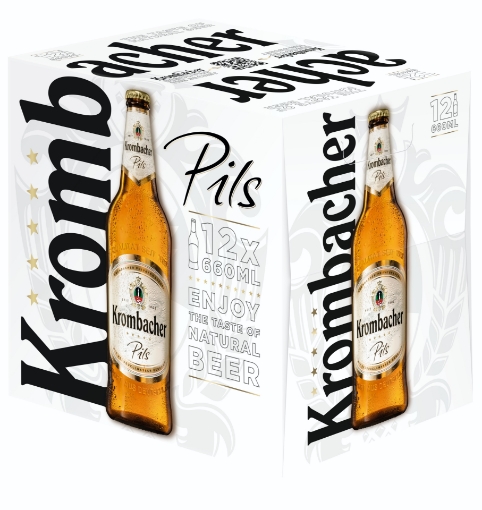 Picture of 1 case (12 bottles) of Beer Pilsner Krombacher 4.8% Bottle 660ml