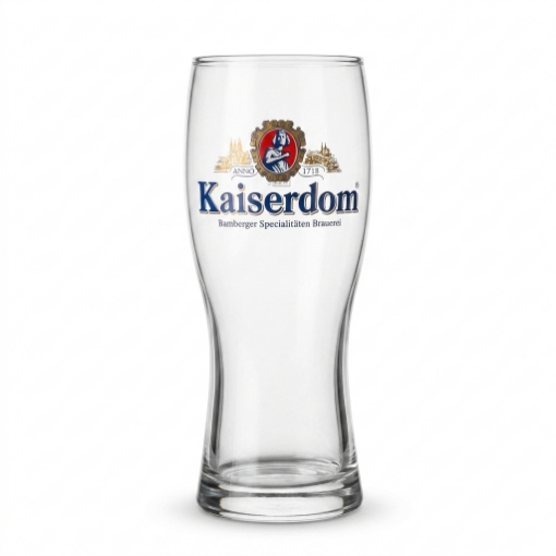 Clear 400ml Kaiserdom beer glass featuring the official Bamberger Specialitäten Brauerei logo.