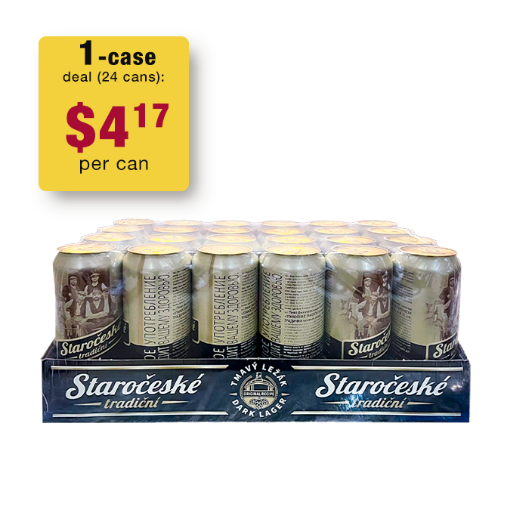 Picture of 24-pack Beer Dark Lager Staroceske 4.8% Can 500ml