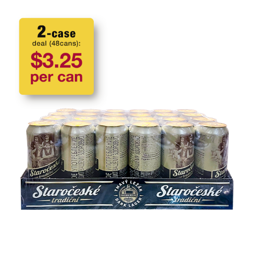 Picture of 48-pack Beer Dark Lager Staroceske 4.8% Can 500ml 