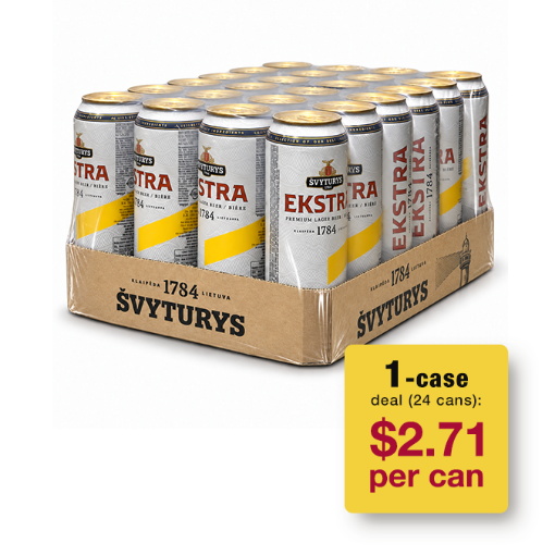 Picture of 24-pack of Beer EKSTRA Dortmunder Lager 5.2% Can 568ml